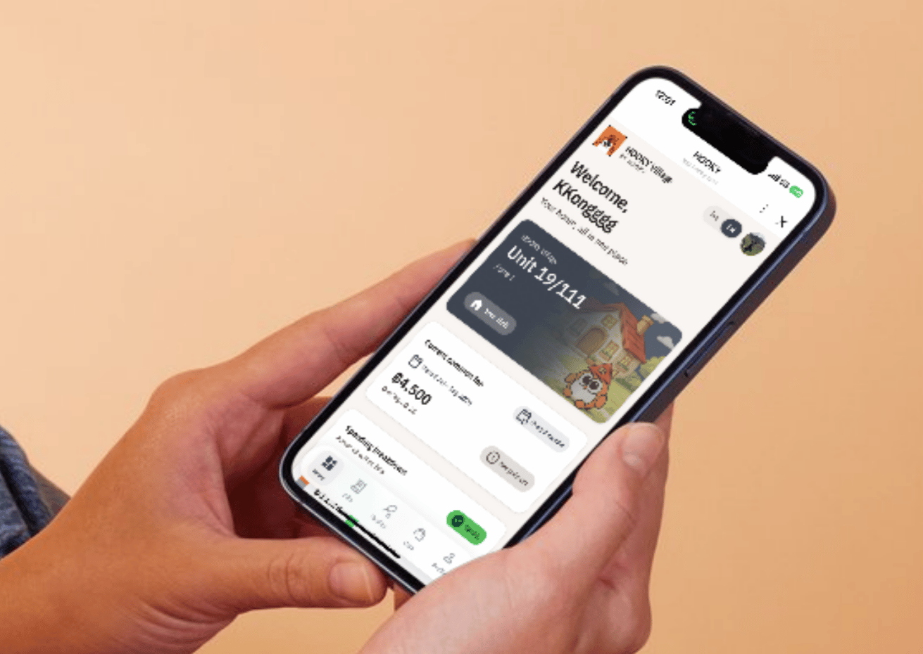 HOOKY resident dashboard mockup
